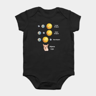 Solar Eclipse 2024 Lunar Apocalypse Alpaca Lips funny design Baby Bodysuit